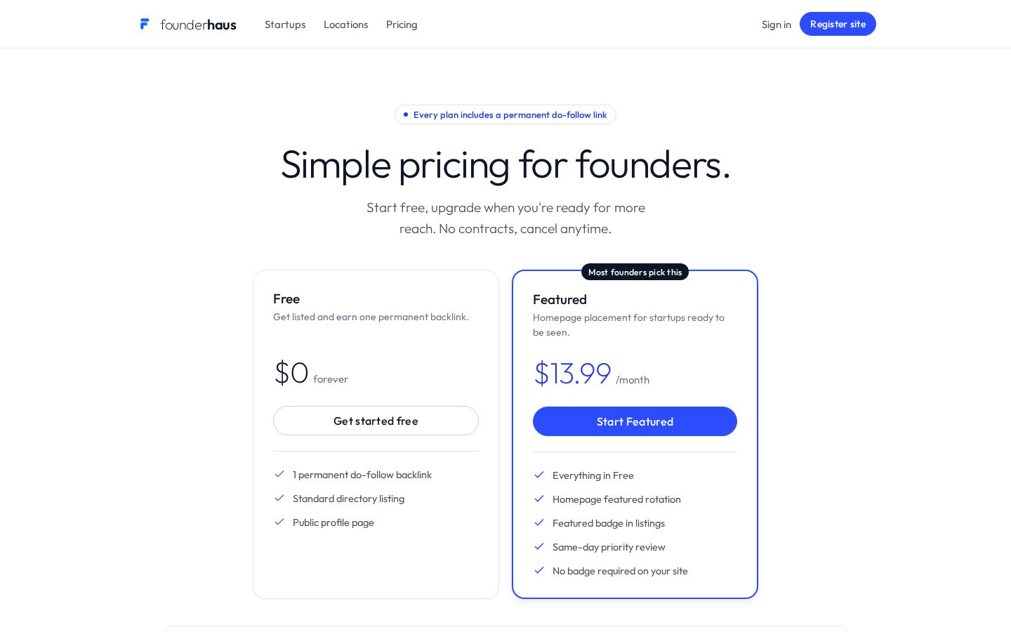 Founderhaus.app Pricing