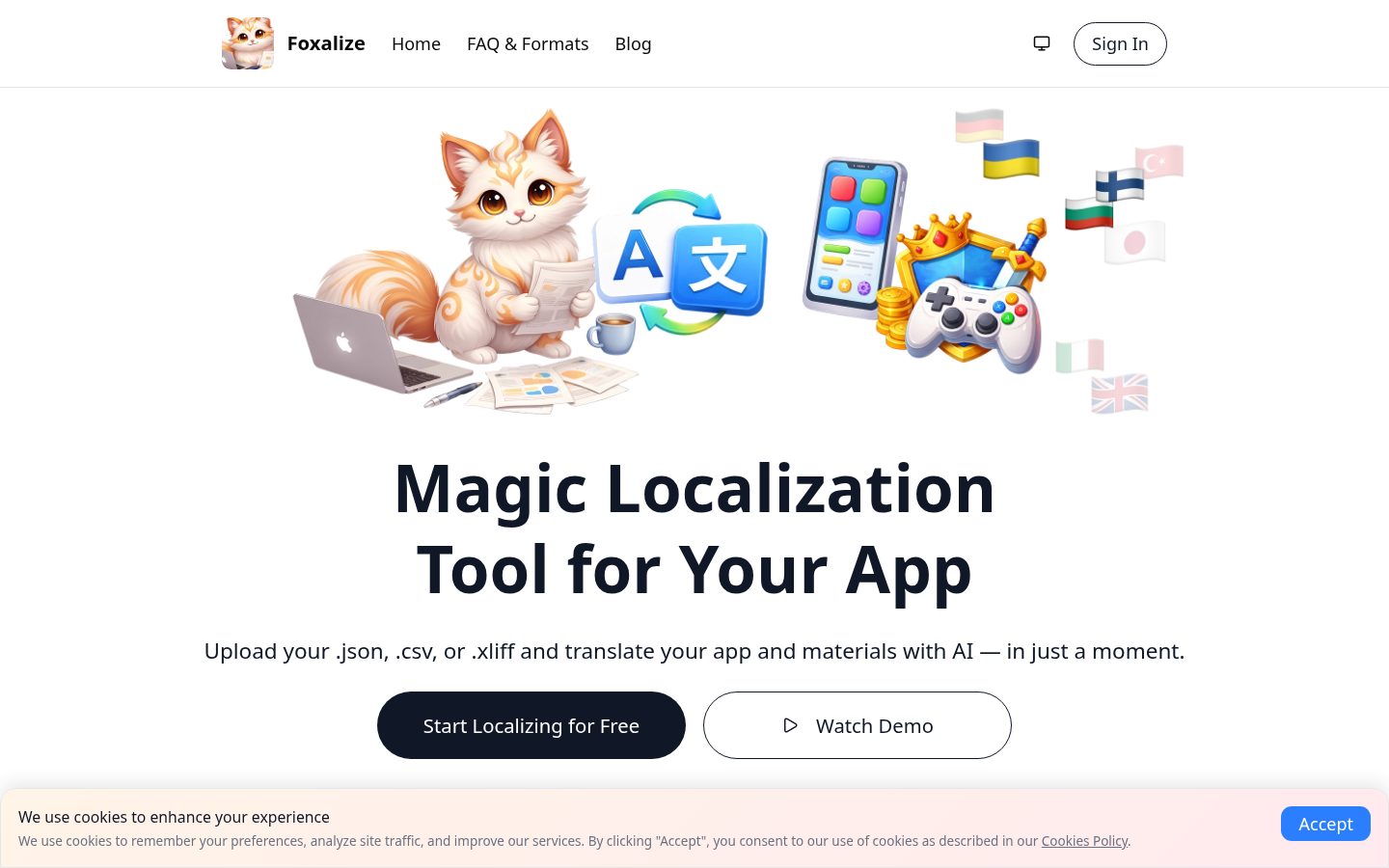 Foxalize Homepage