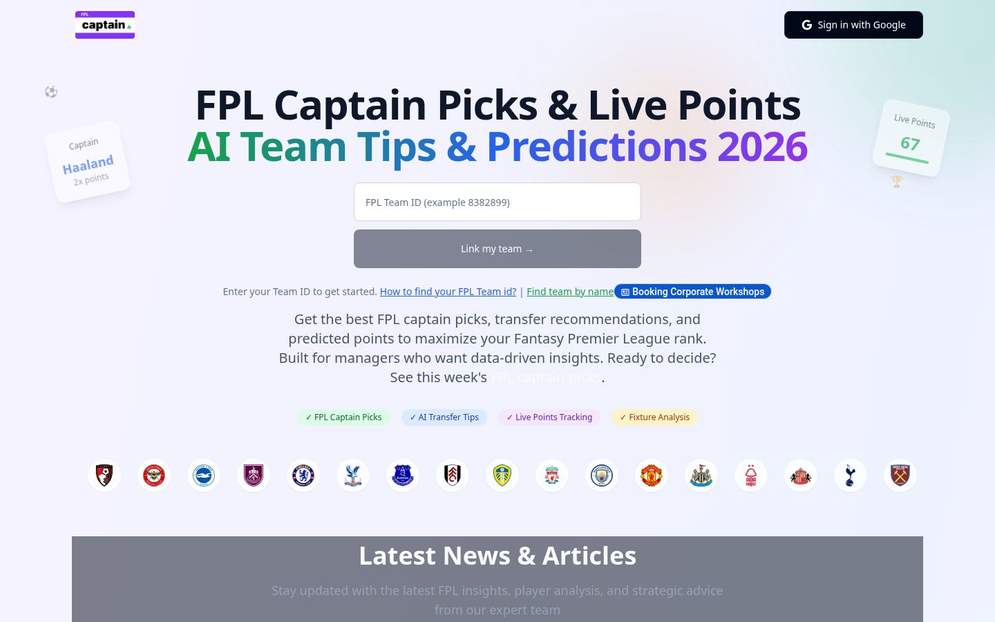FPL Captain Homepage
