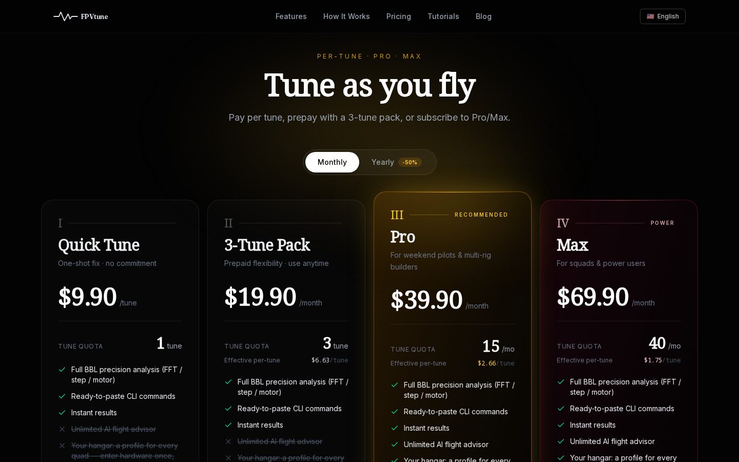 FPVTune Pricing