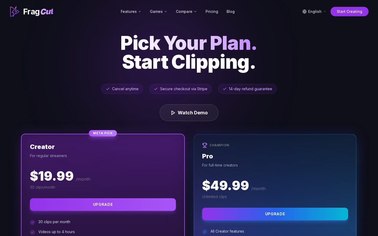 FragCutIO Pricing