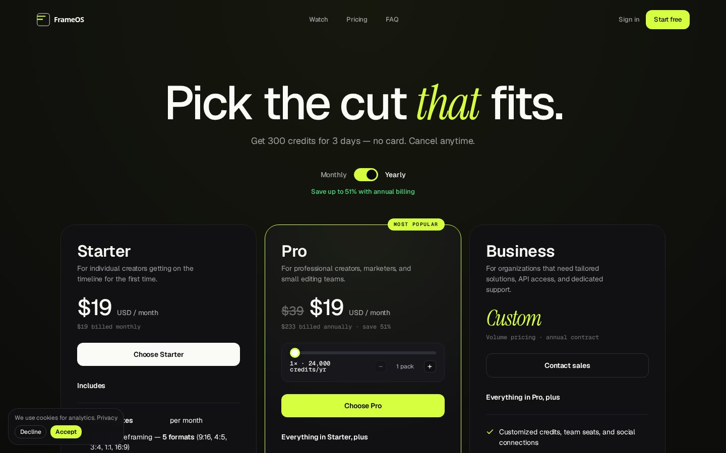 FrameOS Pricing