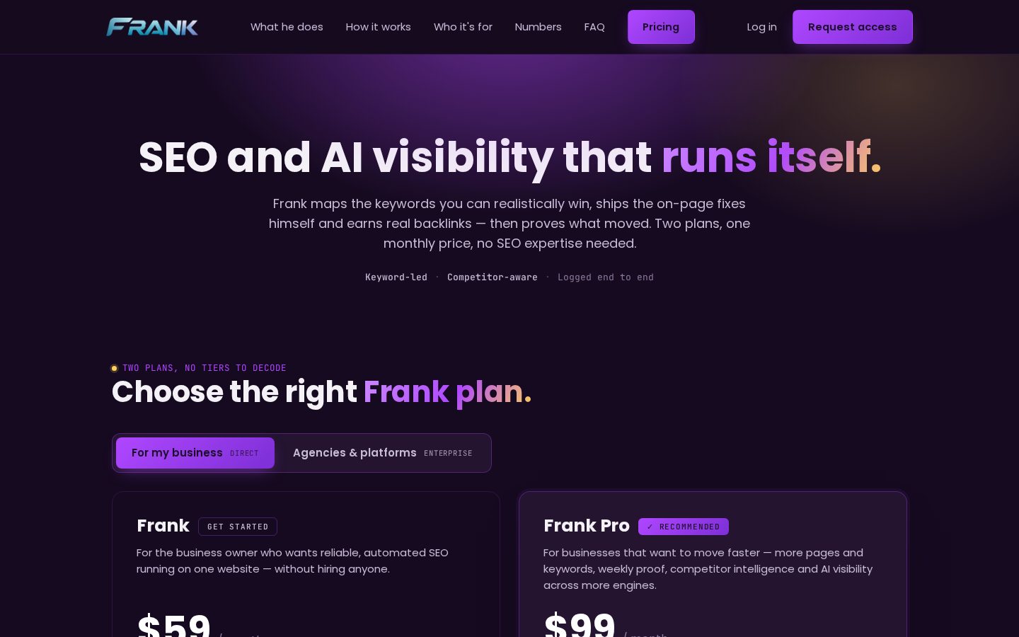 Frank Pricing