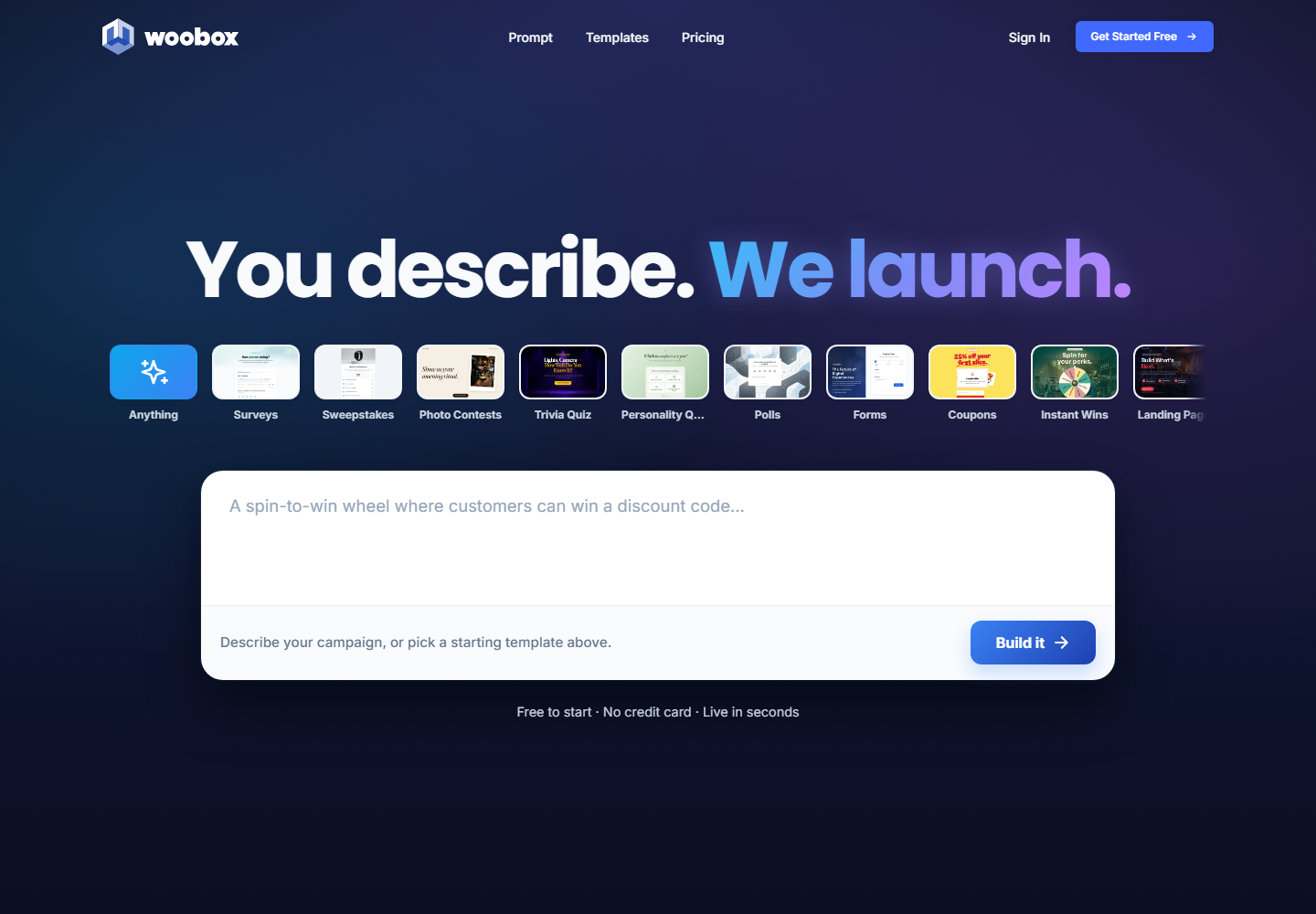 Free AI Campaign Builder homepage