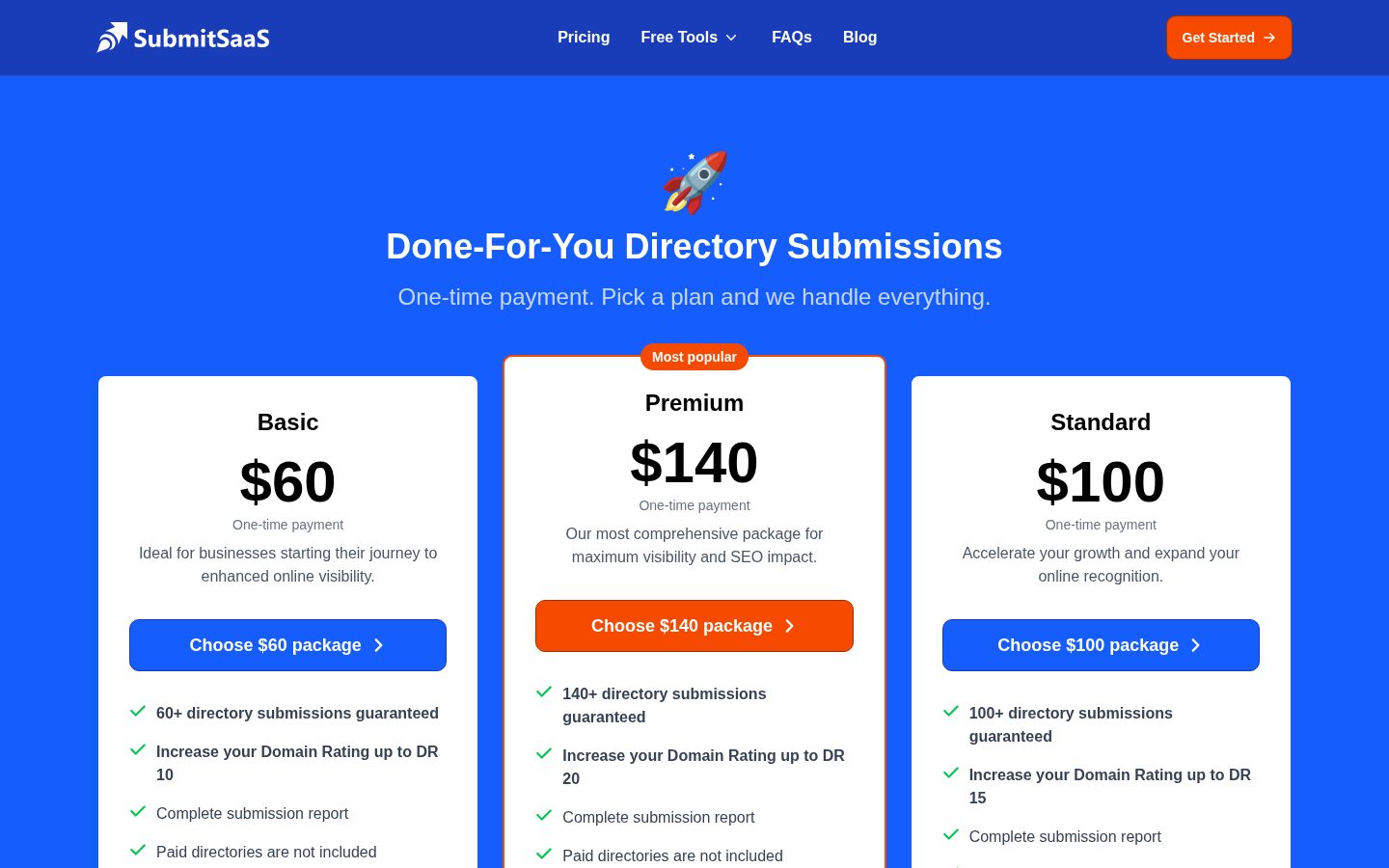 Free AI Directory Listing Generator Pricing