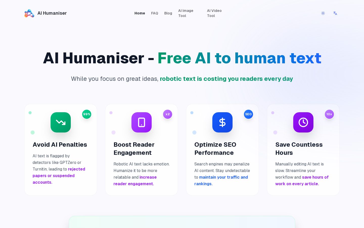 Free AI Humaniser - No Login required Pricing