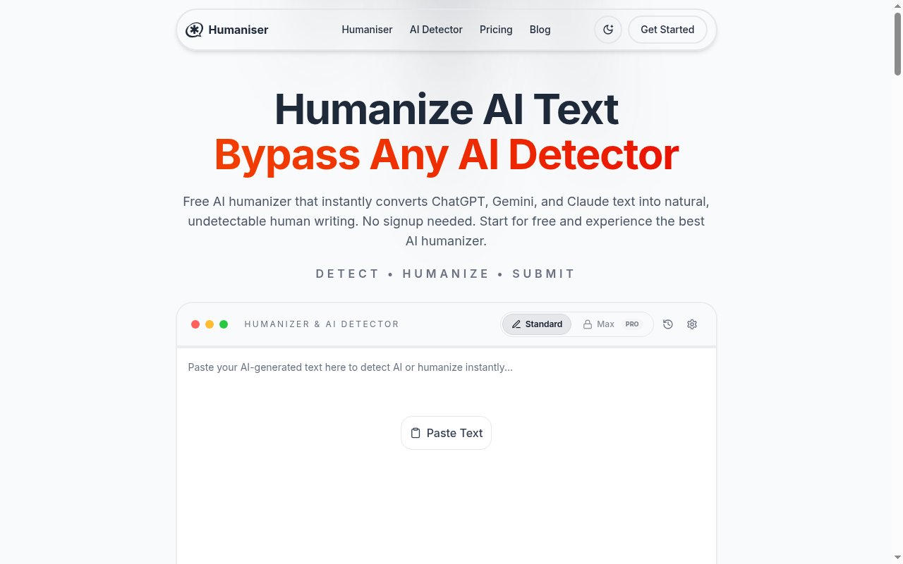 Free AI Humanizer homepage