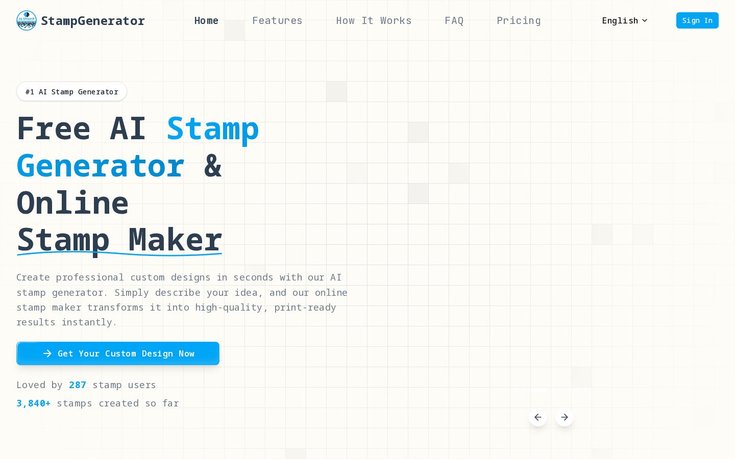 Free AI Stamp Generator Homepage