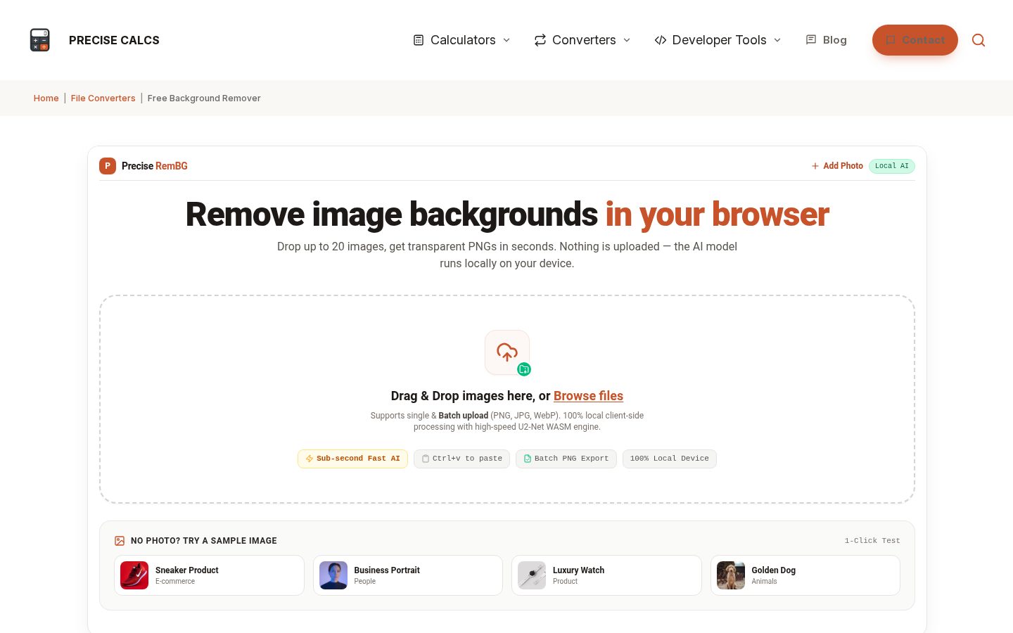 Free Background Remover Homepage