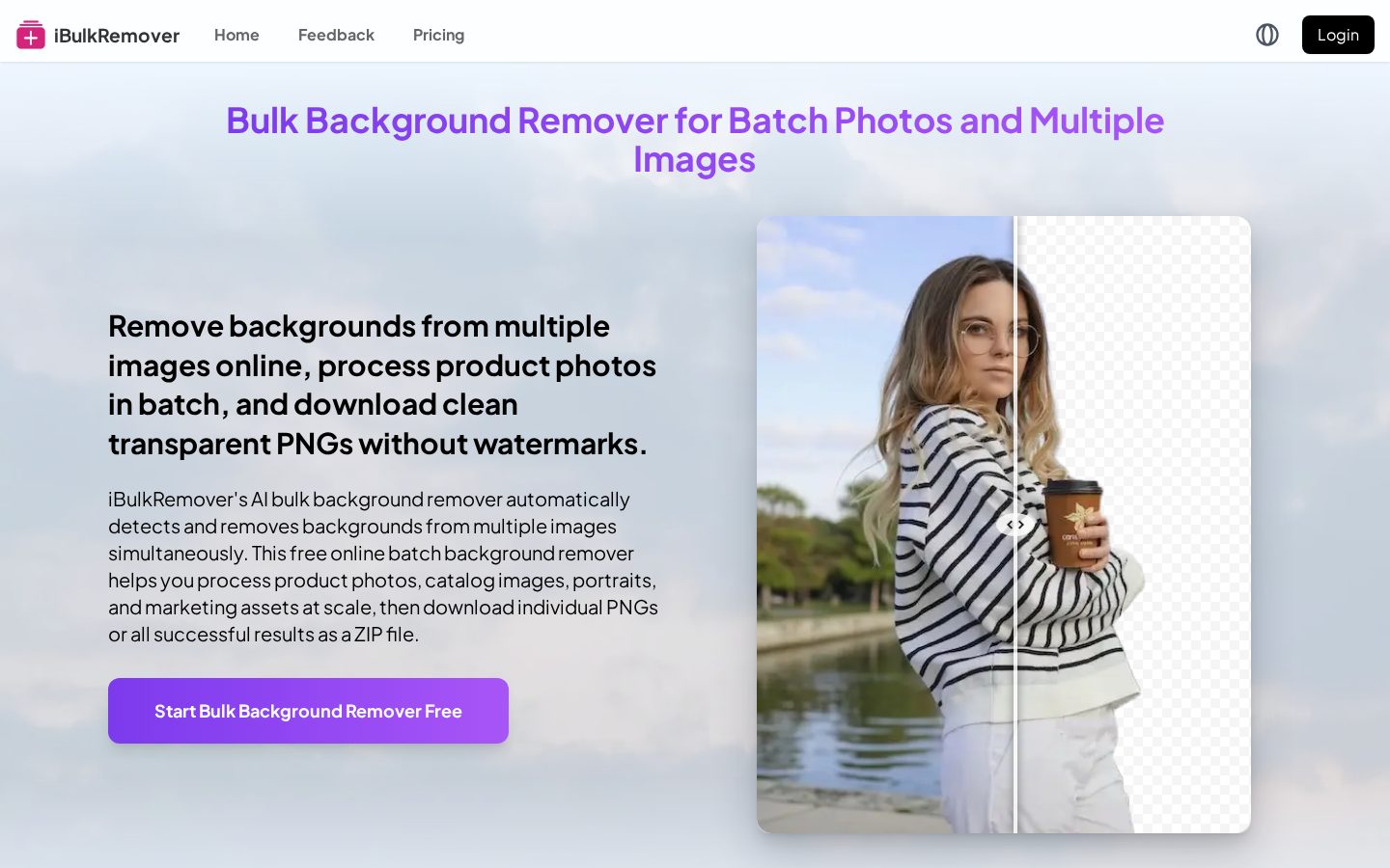Free Bulk Background Remover Homepage