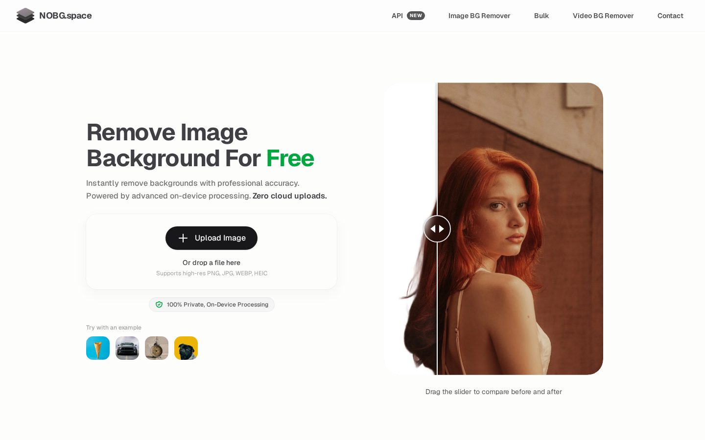 Free Image Background Remover Homepage