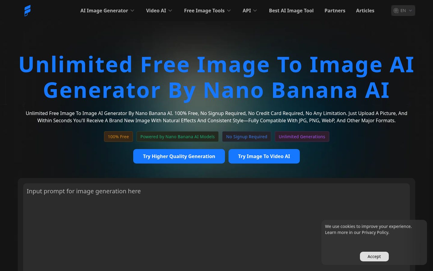 Free Image to Image AI Homepage