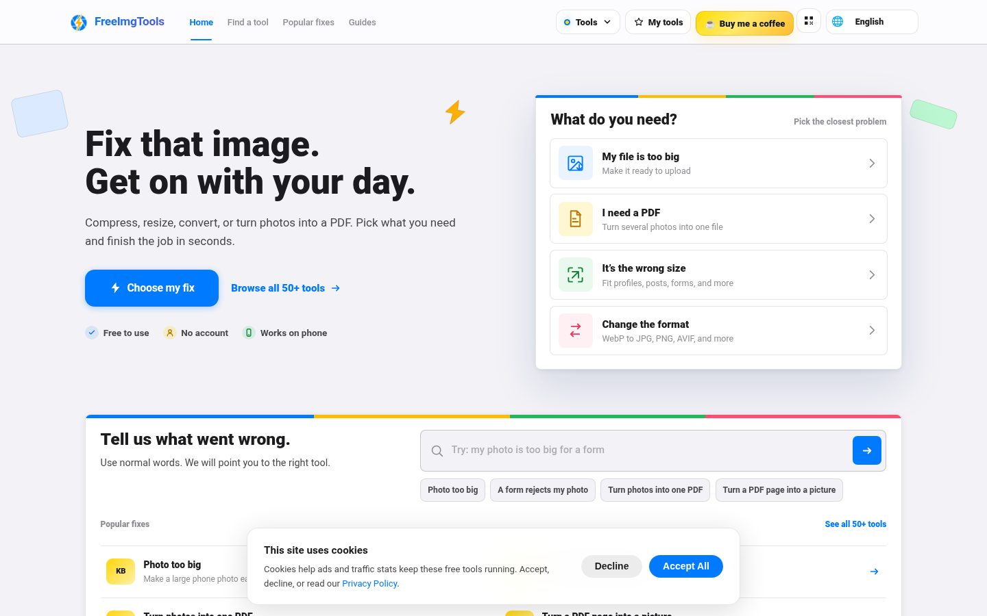 Free Image Tools Homepage