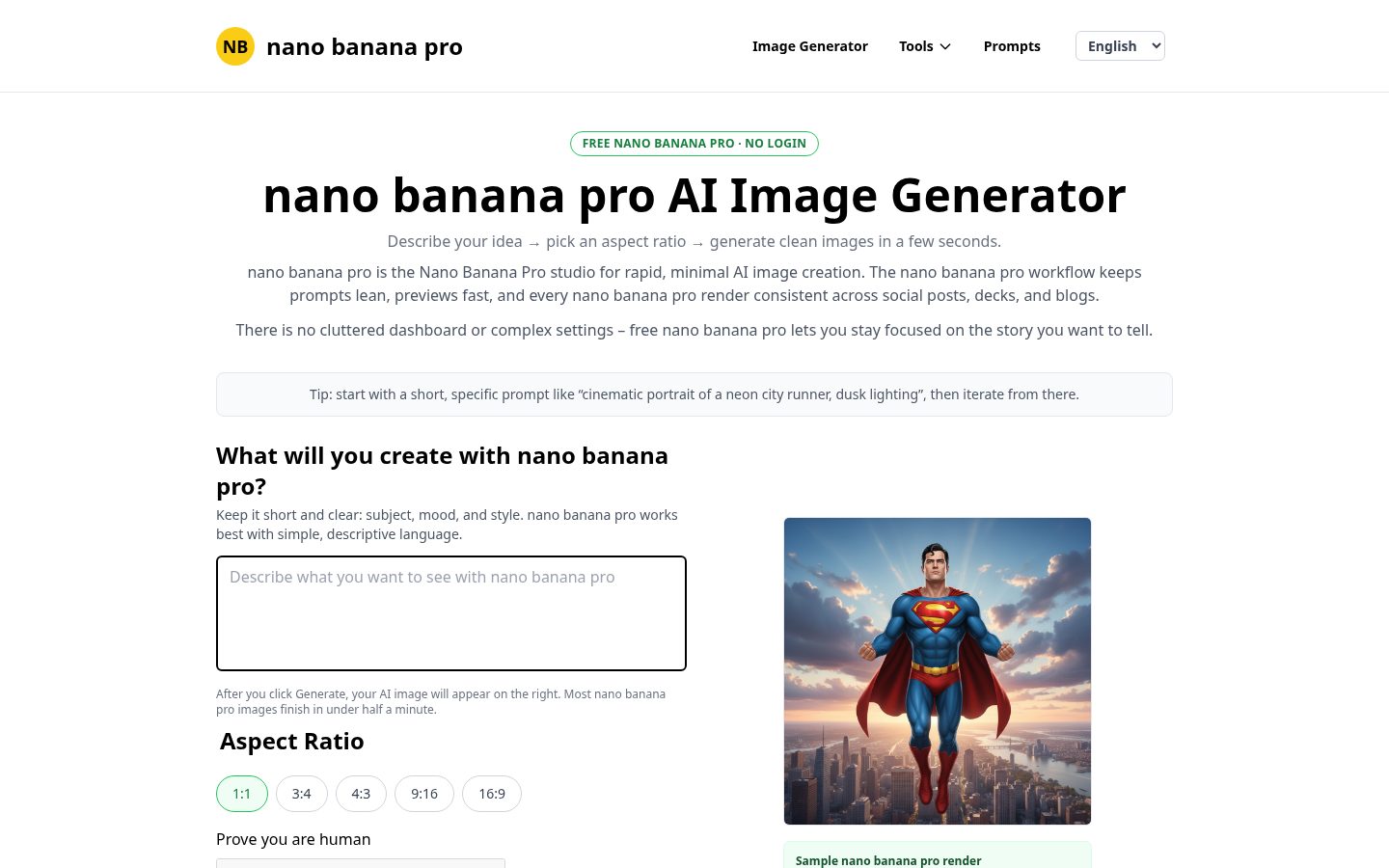 Free NanoBananaPro Homepage