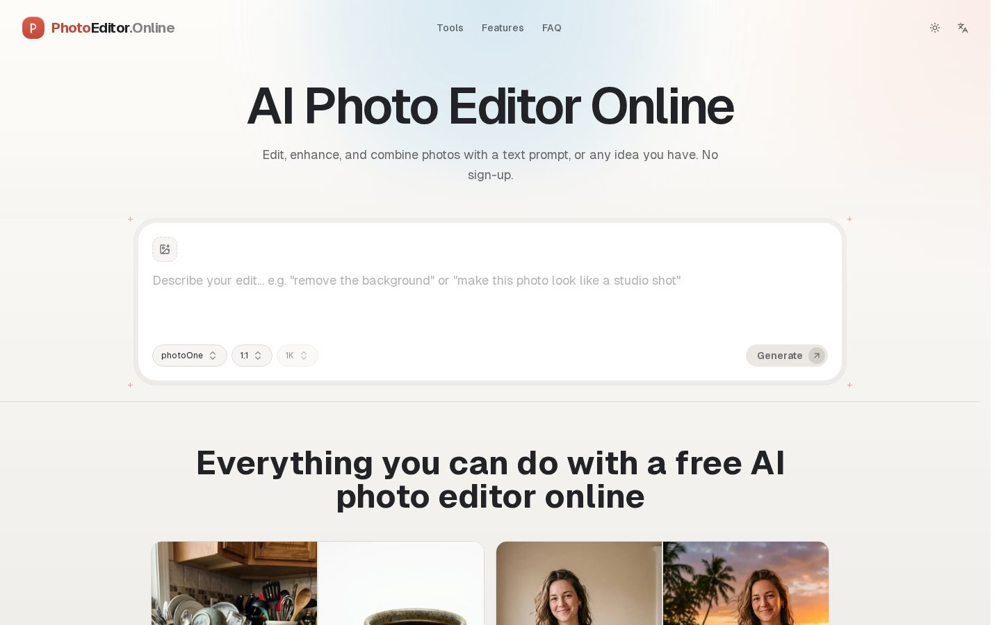 Free Photo Editor Online Homepage