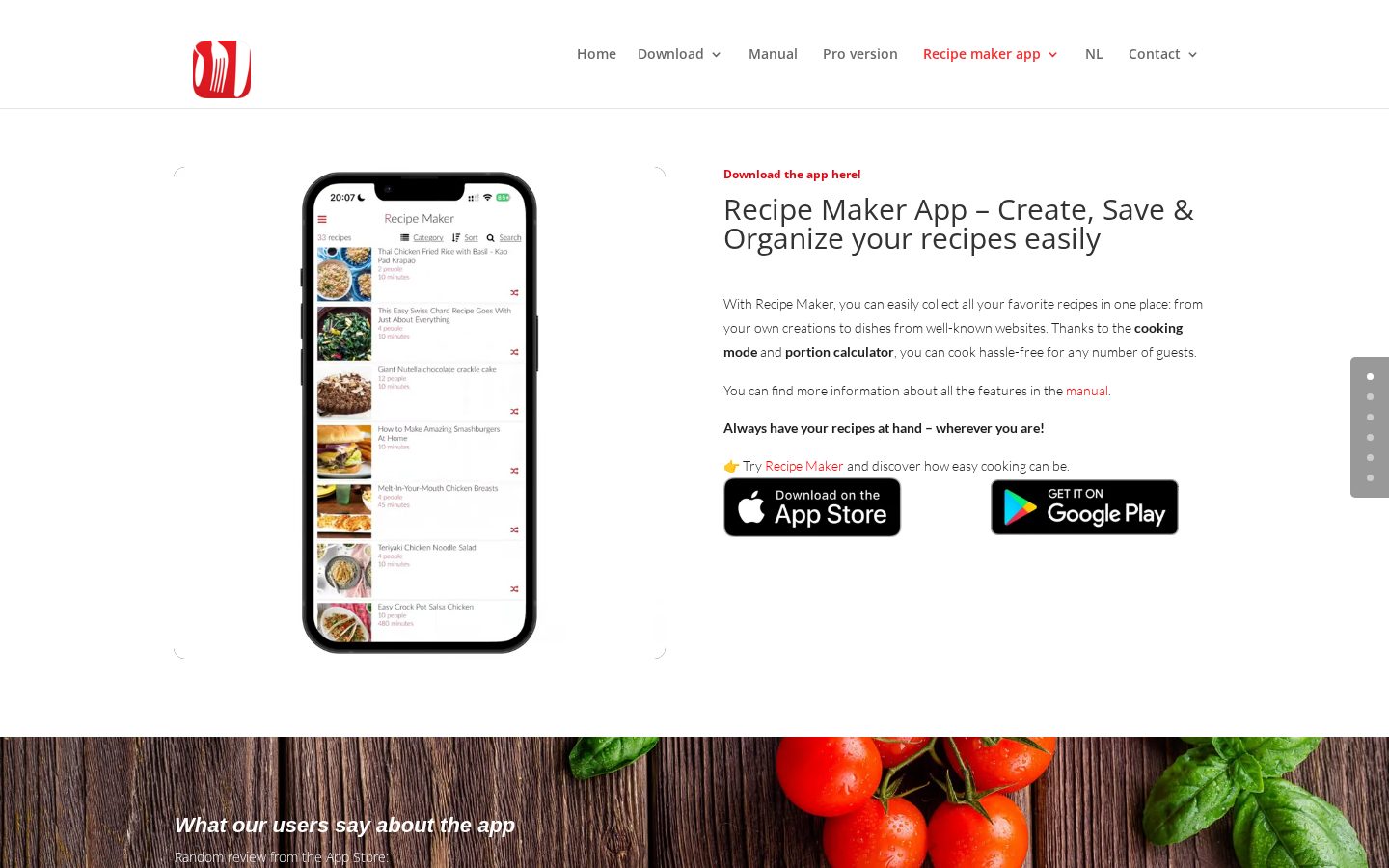 Free Recipe Maker Homepage