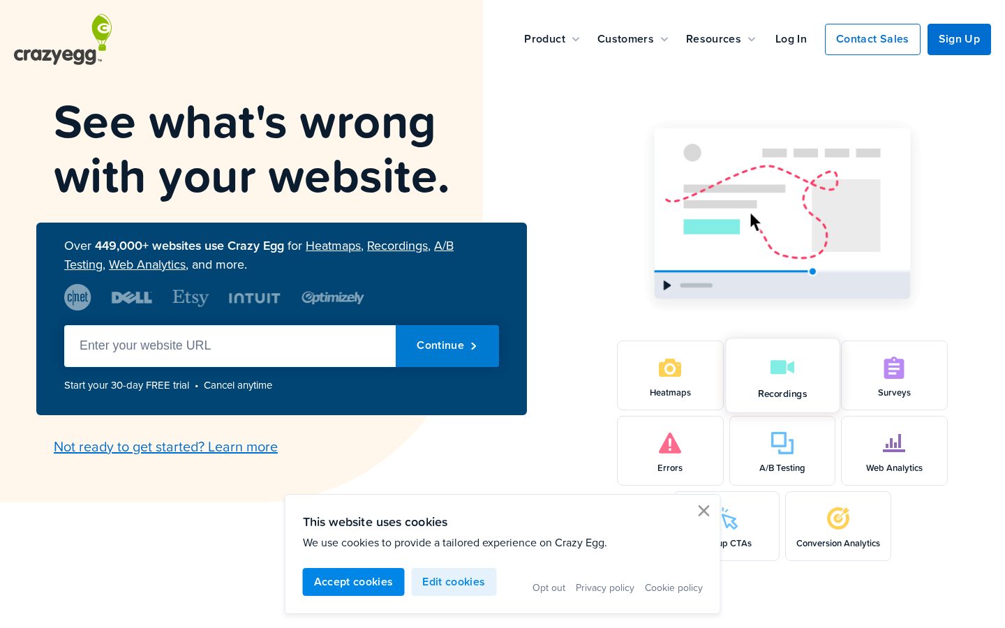 Free Web Analytics by Crazy Egg Homepage