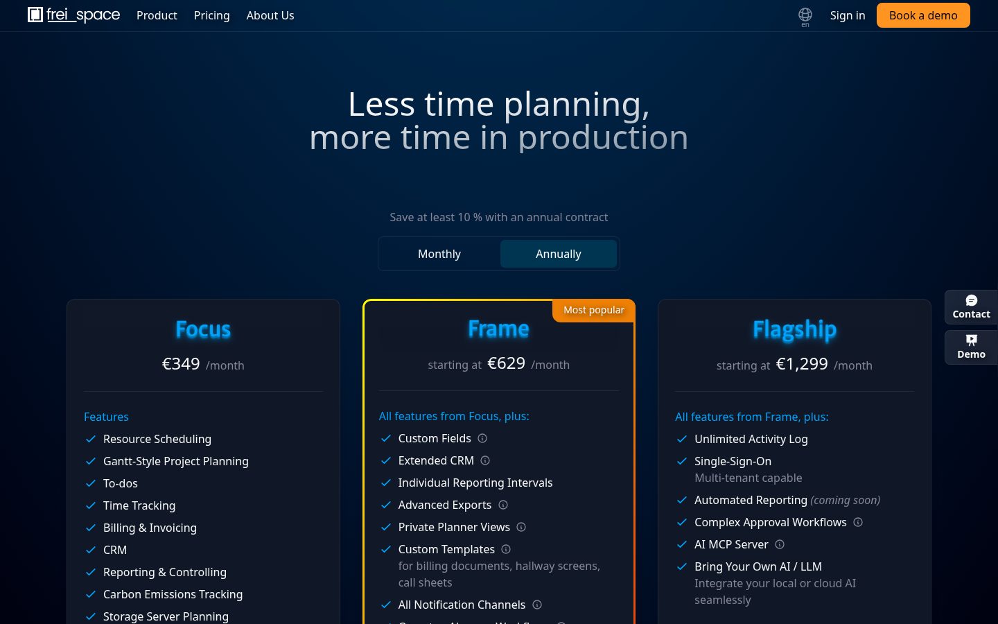 freispace Pricing