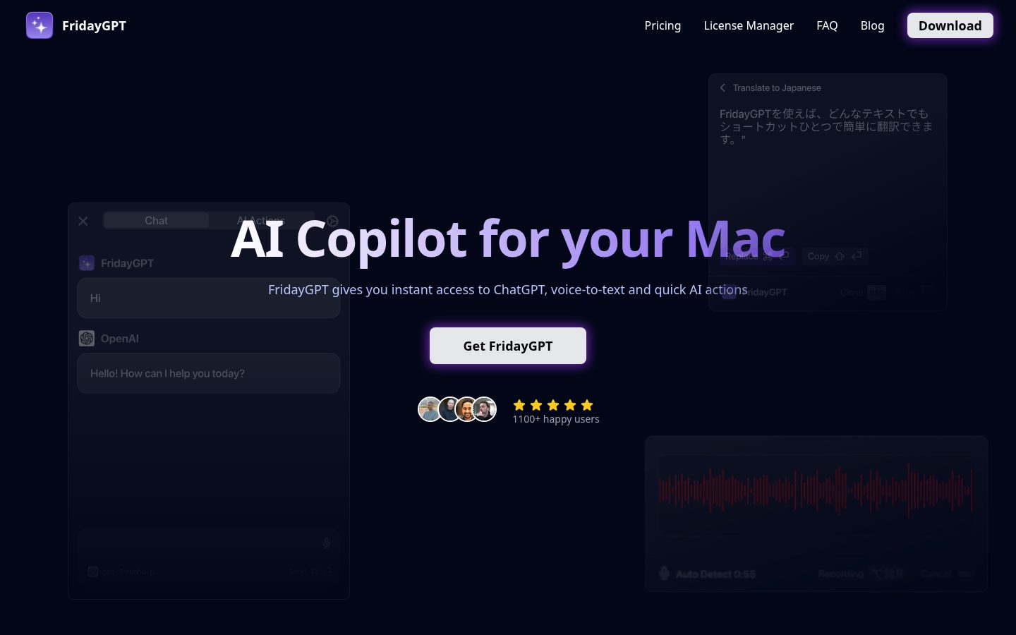 FridayGPT Homepage