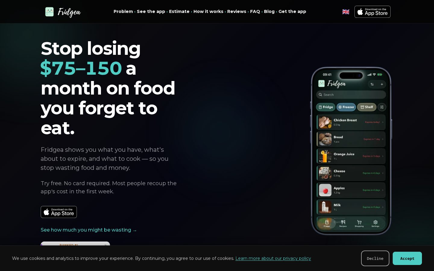 Fridgea Homepage