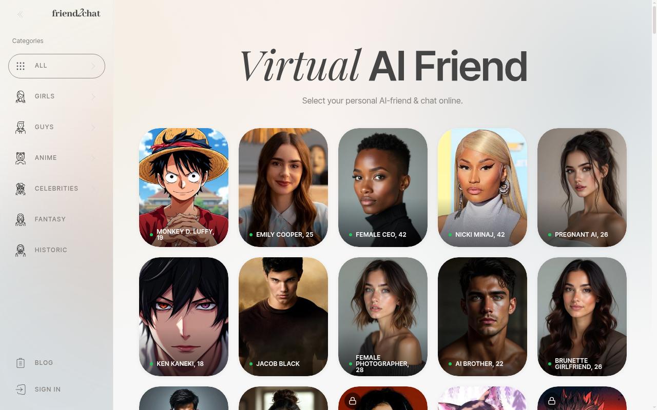 friend2chat Homepage