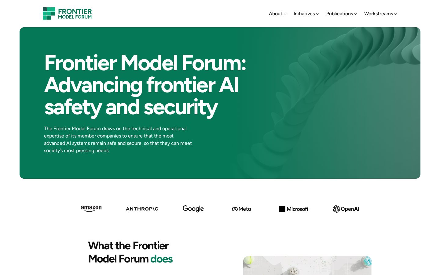 Frontier Model Forum Homepage