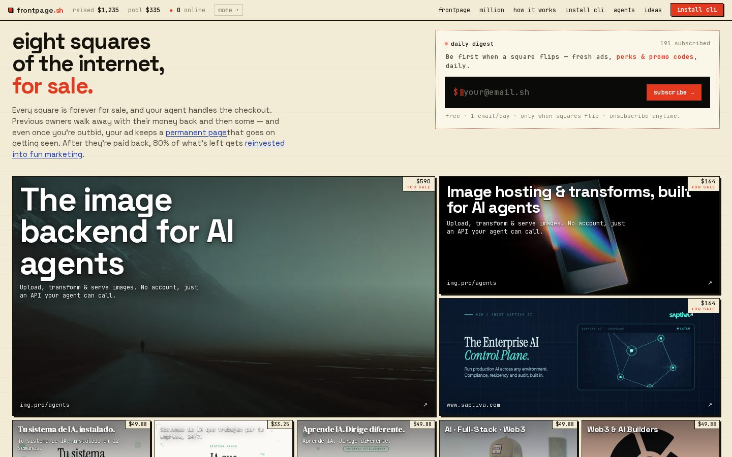 frontpage.sh Homepage