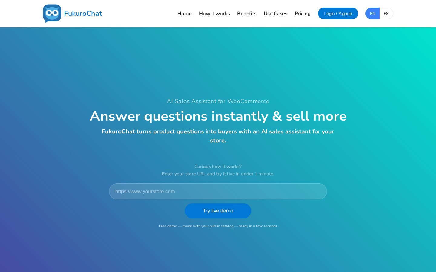 FukuroChat Homepage
