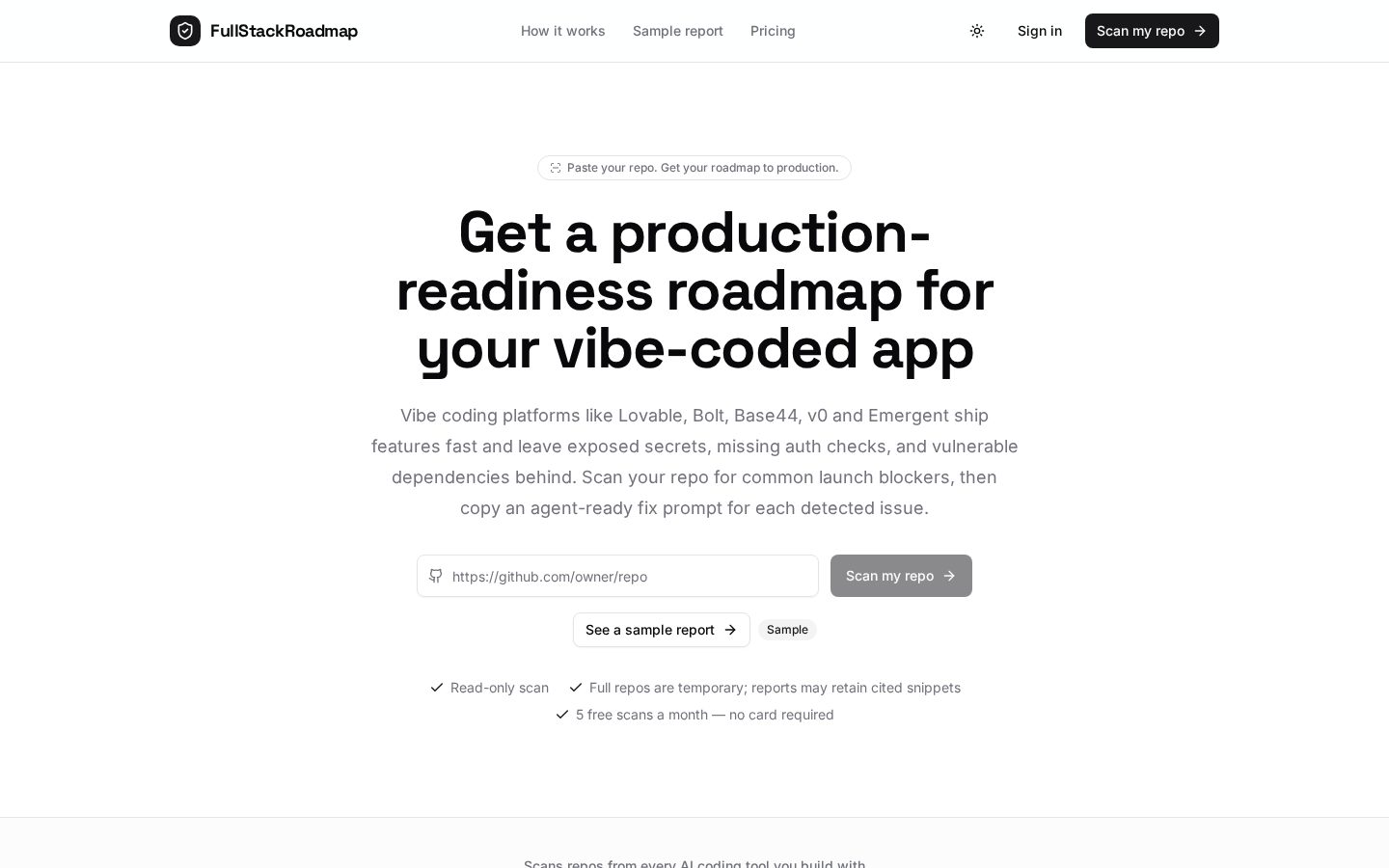 Full Stack Roadmap Homepage