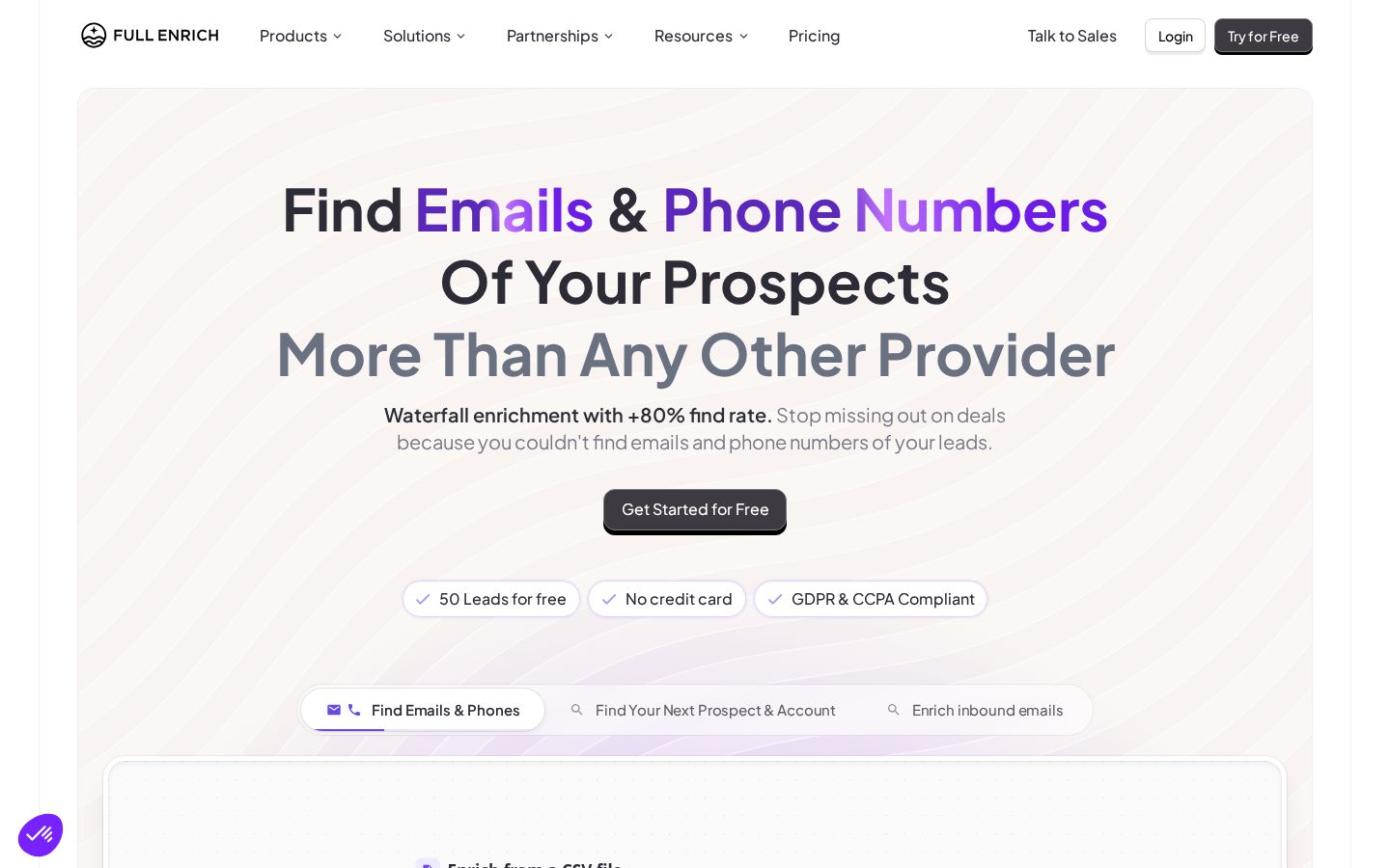 FullEnrich Homepage