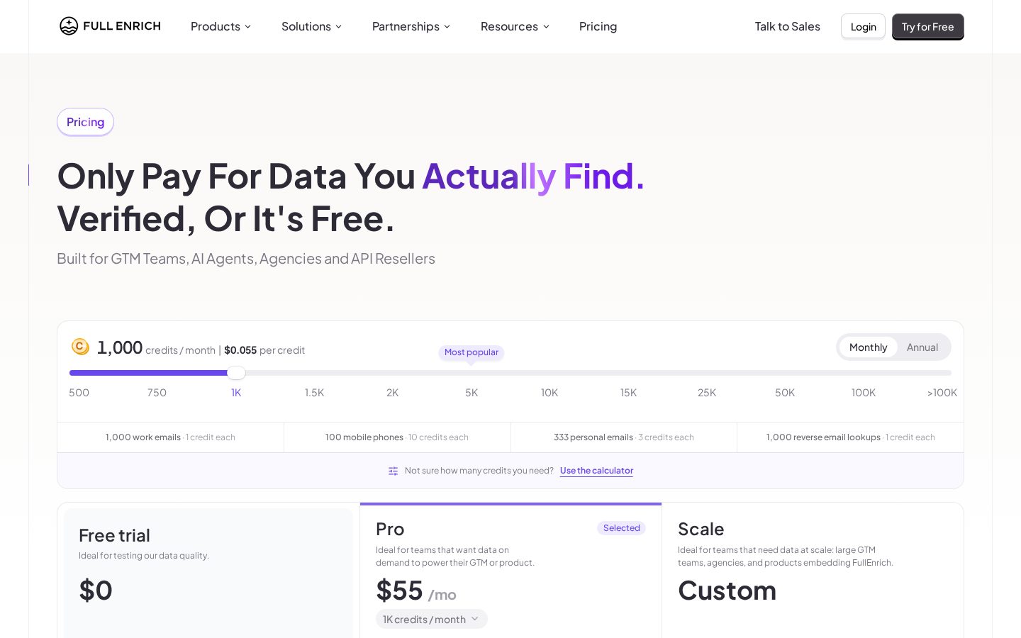 FullEnrich Pricing