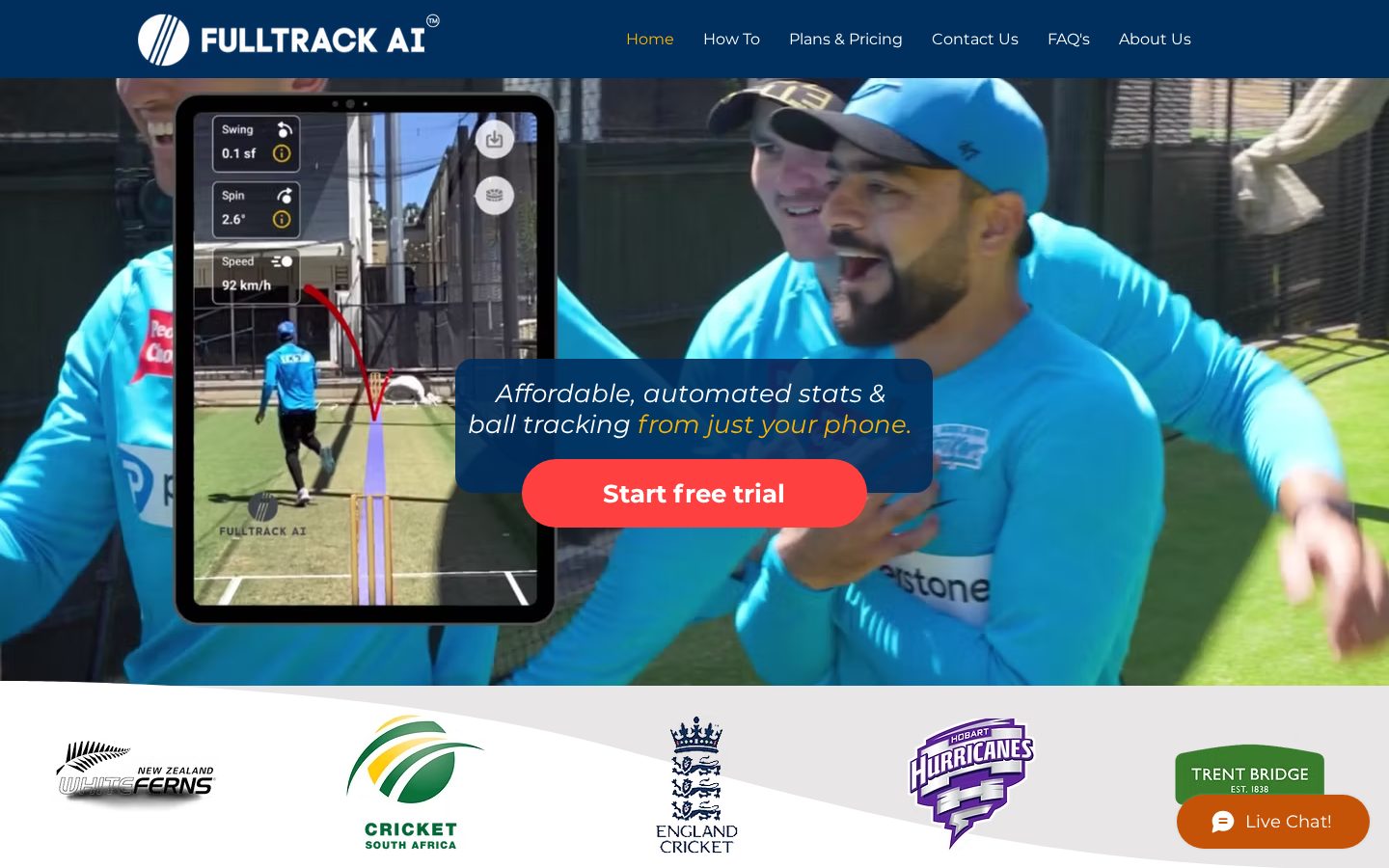 Fulltrack AI Homepage