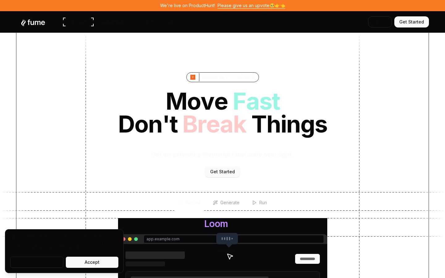 Fume Homepage