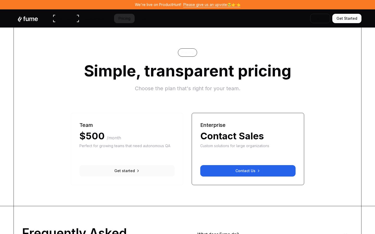 Fume Pricing