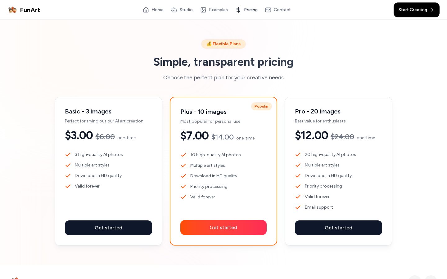 FunArt Pricing