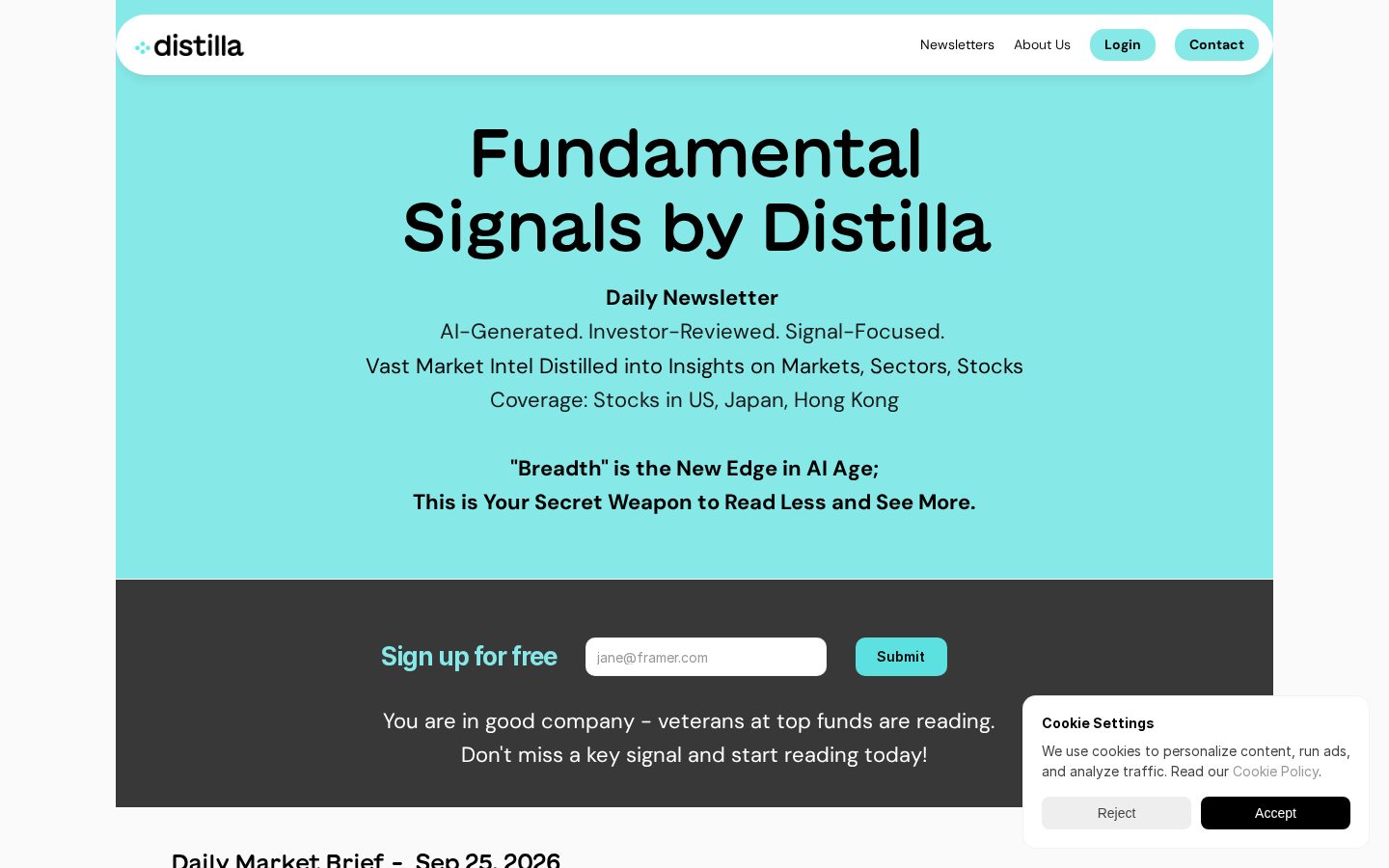Fundamental Signals Newsletter Homepage