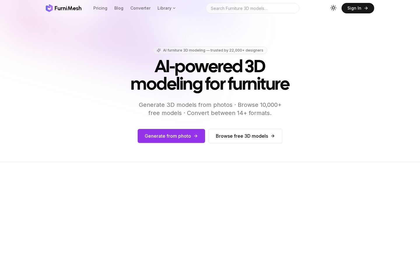 FurniMesh Homepage