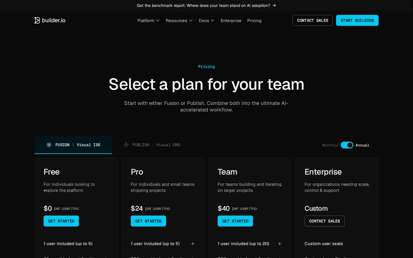 Fusion 1.0 Pricing