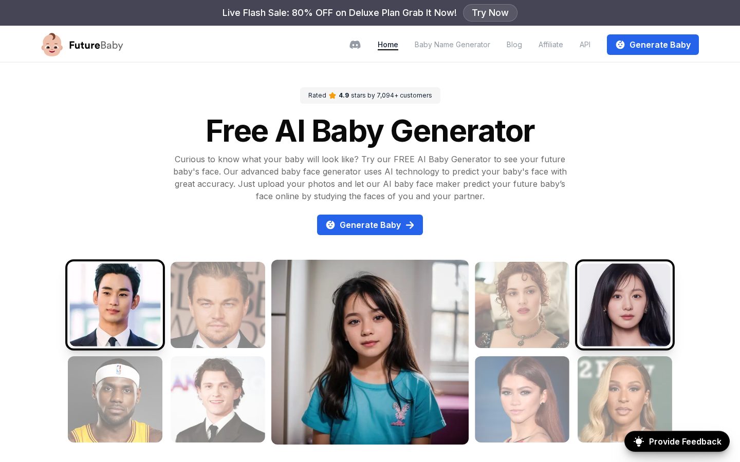 Future Baby App Homepage