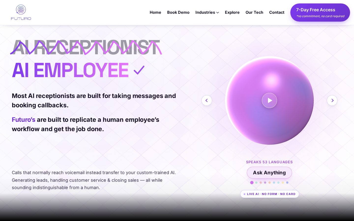 Futuro AI Homepage