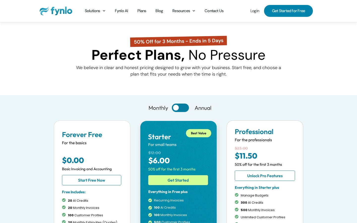 Fynlo Pricing