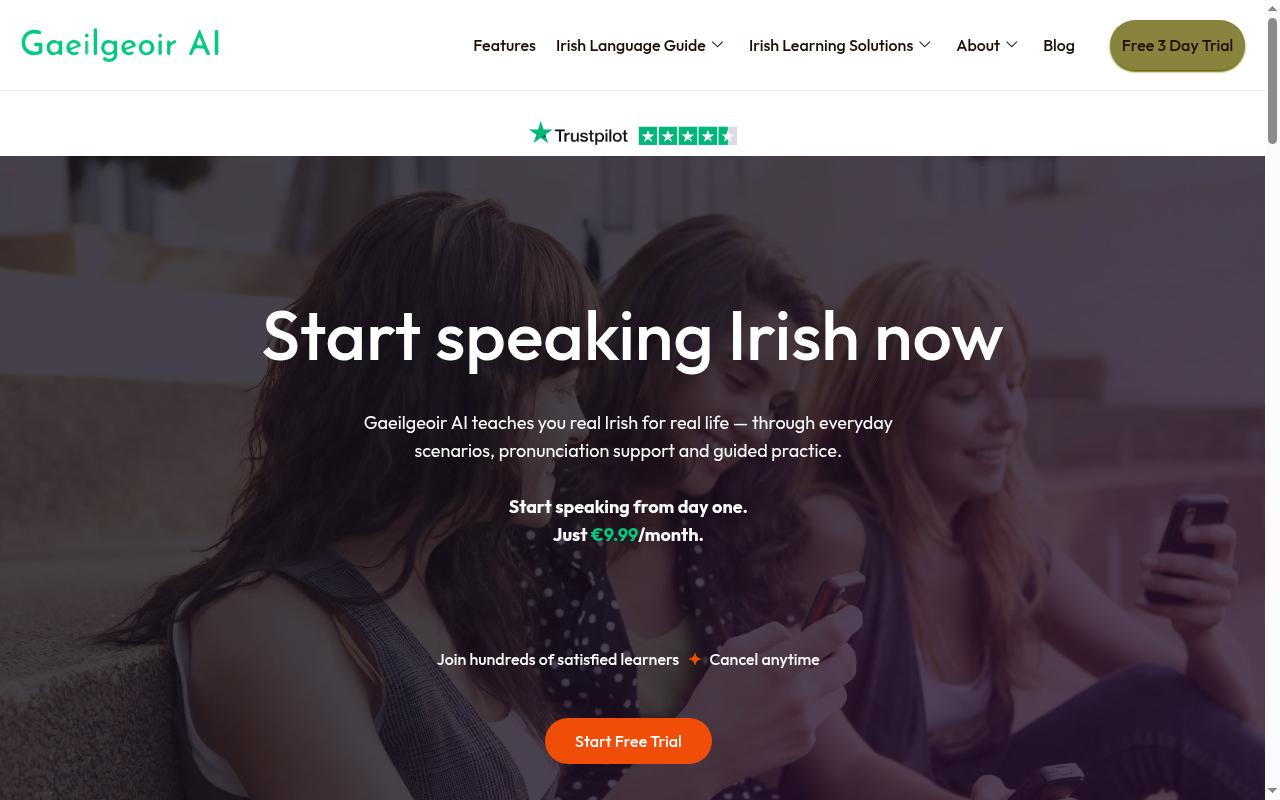 Gaeilgeoir AI Homepage