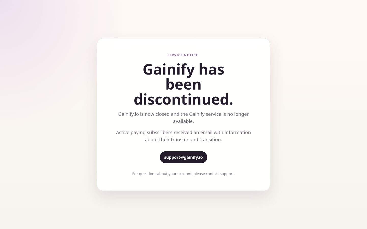 Gainify Homepage