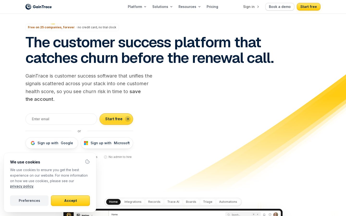 GainTrace Homepage