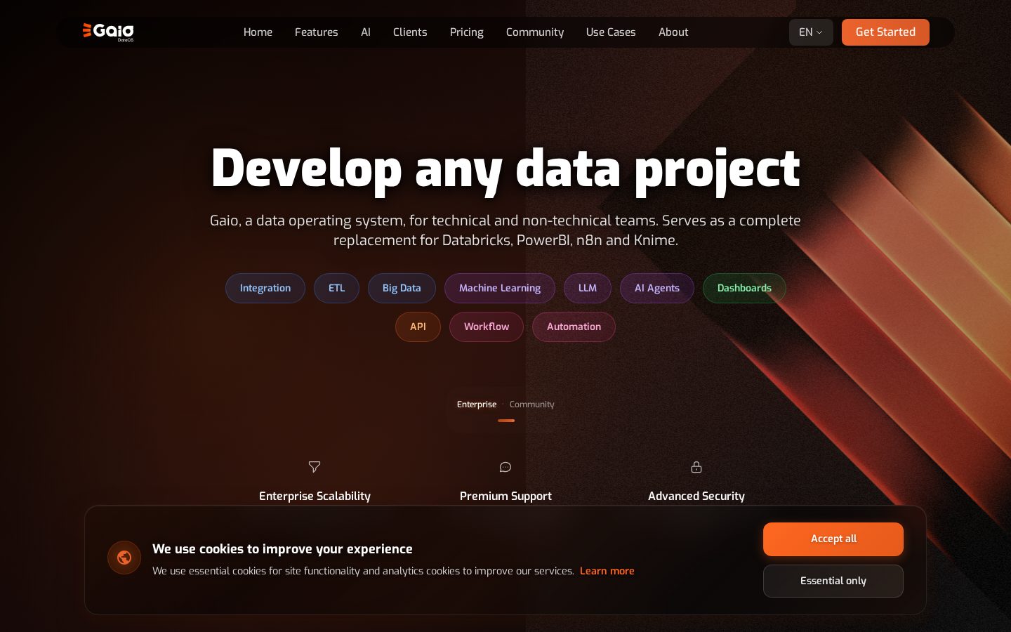 Gaio DataOS Homepage