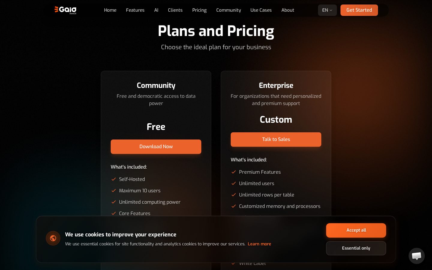 Gaio DataOS Pricing
