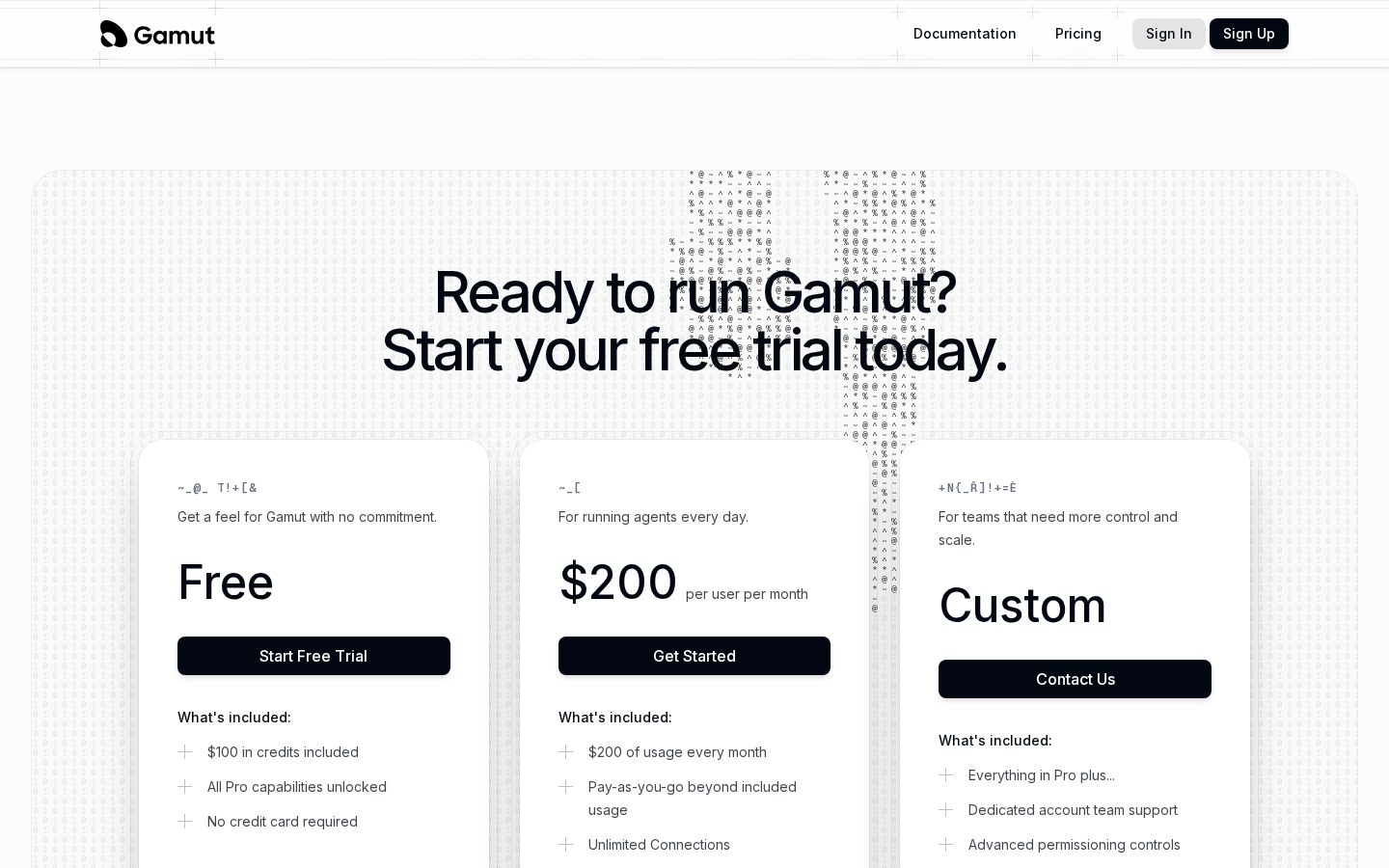 Gamut Pricing
