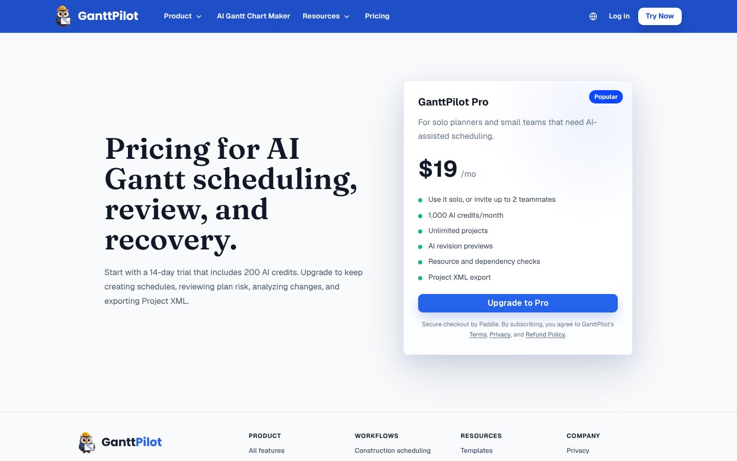 GanttPilot Pricing