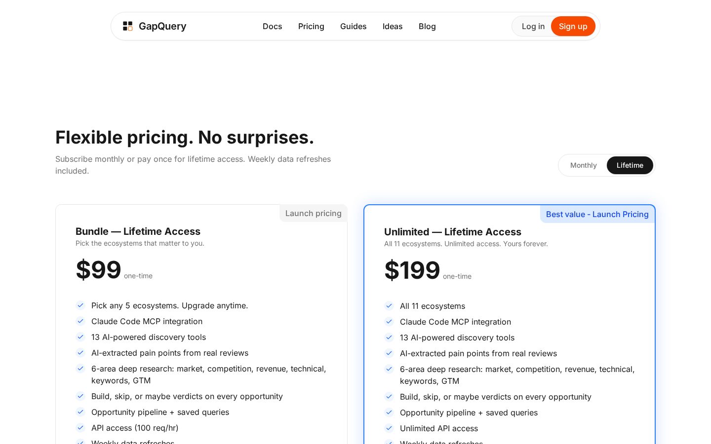 GapGuery Pricing