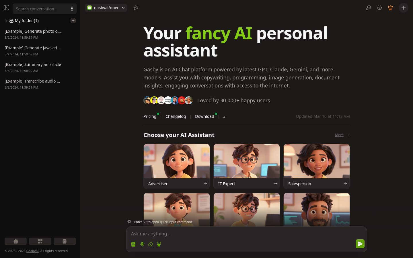 GasbyAI Homepage